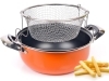 Garnek do frytek z pokrywk + koszyk - 24 cm